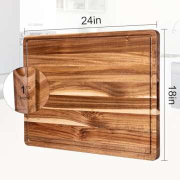 24 Inch XXL Countertop Cutting Boards, Extra Large Chopping Board for Kitchen, Butcher Block Carving...
