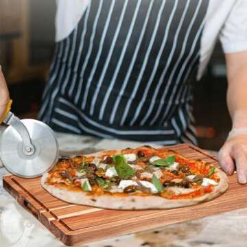 24 Inch XXL Countertop Cutting Boards, Extra Large Chopping Board for Kitchen, Butcher Block Carving Board for BBQ, Turkey, Meat, Large Charcuterie Board with Handles, Juice Groove