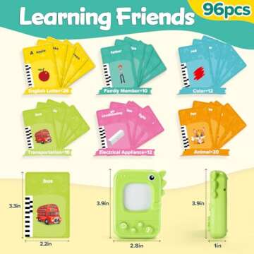 Talking Flash Cards Learning Toys for 1-3 Kids Toddler with 96 Sight Words/Songs, Autism Montessori ...