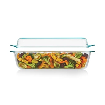 Pyrex Deep 5.2-Qt (9"x13") 2-in-1 Glass Baking Dish with Glass Lid, Extra Large Rectangular Baking P...