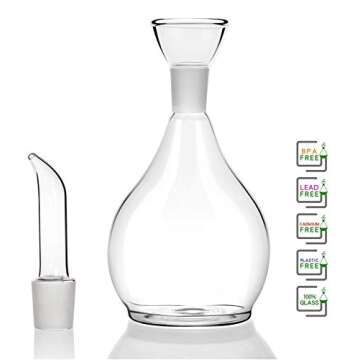 HAIZEEN 18ounce/ 550 ml Olive Oil Dispenser Oil Bottle Glass with No Drip Bottle Spout