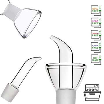 HAIZEEN 18ounce/ 550 ml Olive Oil Dispenser Oil Bottle Glass with No Drip Bottle Spout