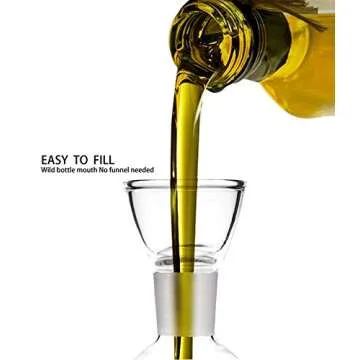 HAIZEEN 18ounce/ 550 ml Olive Oil Dispenser Oil Bottle Glass with No Drip Bottle Spout