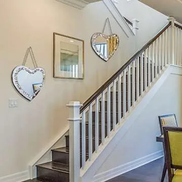 DMDFIRST Heart Shaped Silver Mirrors 2 Pack - Glam Decor