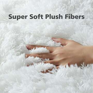 Ophanie 5 x 8 Rugs for Living Room,White,Large Fluffy Fuzzy Plush Shag Shag Comfy Soft，Non-Slip Indoor Floor Carpet,for Kids Boys Girls Dorm，Room,Bedroom,Playroom，Home Decor Aesthetic