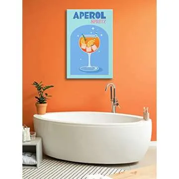 XINTANG Retro Cocktail Poster Canvas Wall Art Funny Alcoho Wine Glass Print Paintings Cute Preppy Posters Aesthetic Room Wall Decor Pictures for Bar Party Dorm Kitchen Set of 6 8x10in Unframed