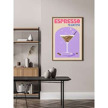 XINTANG Retro Cocktail Poster Canvas Wall Art Funny Alcoho Wine Glass Print Paintings Cute Preppy Posters Aesthetic Room Wall Decor Pictures for Bar Party Dorm Kitchen Set of 6 8x10in Unframed