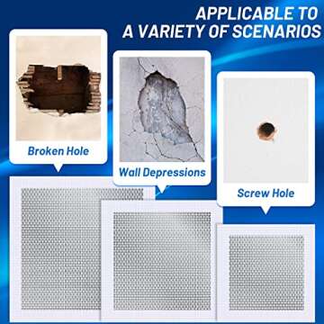 Mckanti 14 Pack Drywall Patch Kit - 4/6/8 Inch with Self-Adhesive Mesh, Heavy Duty Wall Repair for Large Holes