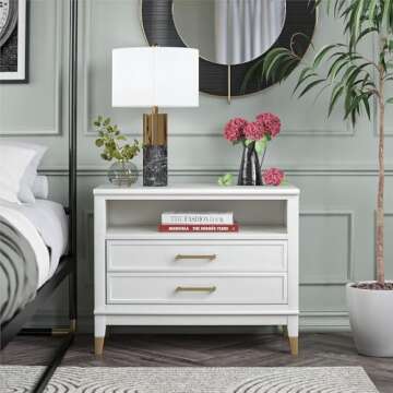 CosmoLiving by Cosmopolitan Westerleigh Wide Nightstand, White