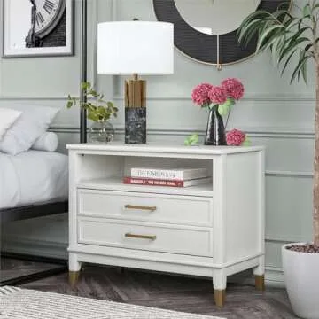 CosmoLiving by Cosmopolitan Westerleigh Wide Nightstand, White