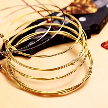 Quality Acoustic Guitar Strings Set with Celluloid Picks