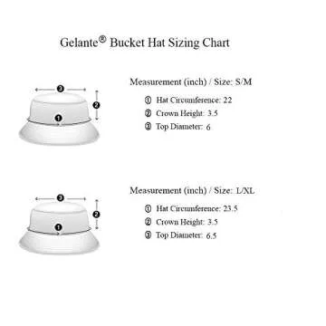 Gelante Solid Color 100% Cotton Bucket Hat for Women and Men Packable Travel Summer Beach Hat 1900-Denim Blue-L/X