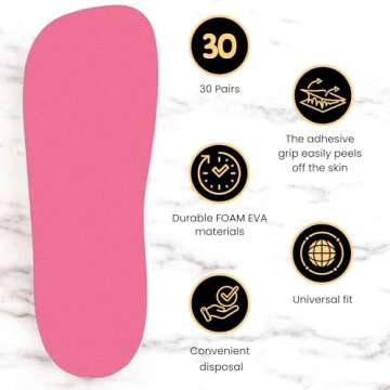 30 Pairs (60Feets) Spray Tan Feet Pads Disposable & Economic FOAM Feet pads for Spray tanning,Use in Tanning booth,Sunless Tanning at Home or Beauty Salon-Non Slip-Comfortable-Hygienic-Ultra Bronzing