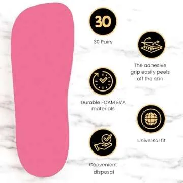 30 Pairs (60Feets) Spray Tan Feet Pads Disposable & Economic FOAM Feet pads for Spray tanning,Use in Tanning booth,Sunless Tanning at Home or Beauty Salon-Non Slip-Comfortable-Hygienic-Ultra Bronzing