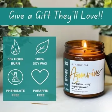 Aquarius Zodiac Gifts for Women - Unique Candles