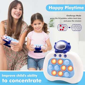 Fast-Push-Bubble-Game for Kids & Adults [Pop Fidget Quick Push Game ] [Light up Puzzle Speed Push Game] [Handheld Fidget Game Toy] Gift for Boys & Girls Age 3-12 for Relaxation and Decompression…