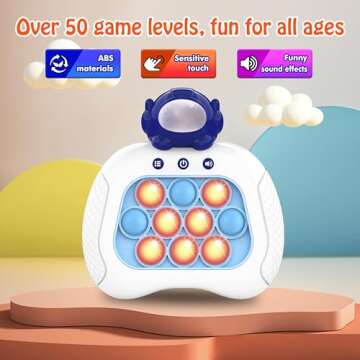 Fast-Push-Bubble-Game for Kids & Adults [Pop Fidget Quick Push Game ] [Light up Puzzle Speed Push Game] [Handheld Fidget Game Toy] Gift for Boys & Girls Age 3-12 for Relaxation and Decompression…