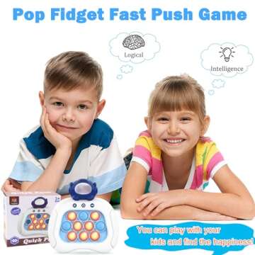 Fast-Push-Bubble-Game for Kids & Adults [Pop Fidget Quick Push Game ] [Light up Puzzle Speed Push Game] [Handheld Fidget Game Toy] Gift for Boys & Girls Age 3-12 for Relaxation and Decompression…