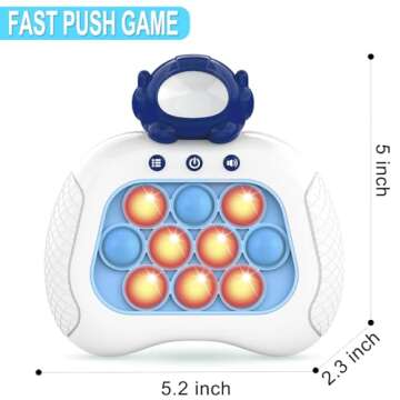 Fast-Push-Bubble-Game for Kids & Adults [Pop Fidget Quick Push Game ] [Light up Puzzle Speed Push Game] [Handheld Fidget Game Toy] Gift for Boys & Girls Age 3-12 for Relaxation and Decompression…