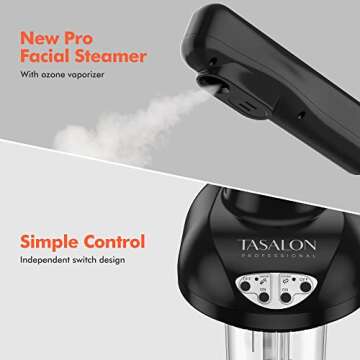 TASALON Facial Steamer on Wheels - Face Steamer for Professional Skin Rejuvenation, Facial Steamer K...
