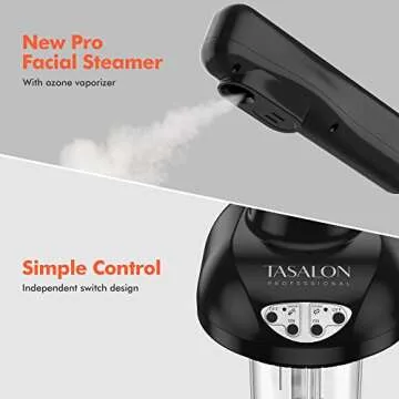 TASALON Facial Steamer on Wheels - Face Steamer for Professional Skin Rejuvenation, Facial Steamer K...