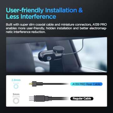 VIOFO 4K HDR Dash Cam Front and Rear A139 Pro 2CH, STARVIS 2 IMX678 Sensor, Superb Night Vision, Ultra HD 4K + 1080P Dashcam for Car, 5GHz WiFi GPS, 24H Parking Mode (A139PRO 2CH)