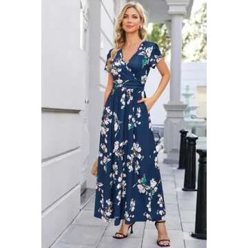 Stylish OUGES Maternity Maxi Dress for Baby Showers