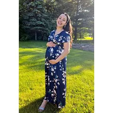 Stylish OUGES Maternity Maxi Dress for Baby Showers