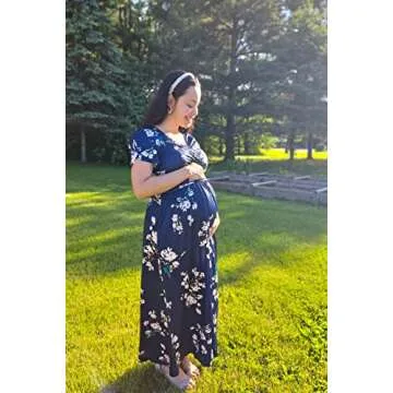 Stylish OUGES Maternity Maxi Dress for Baby Showers