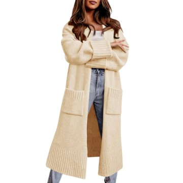 Danedvi Long Cardigan Sweaters for Women 2024 Fall Open Front Knit Oversized Cardigans Duster Coat w...
