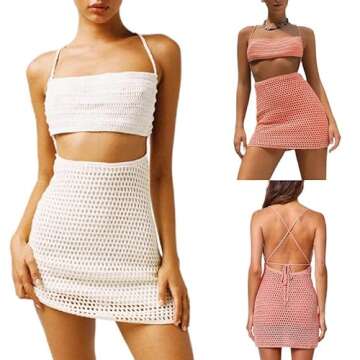 Chic Mini Dress - Hollow Out Halter Neck for Parties