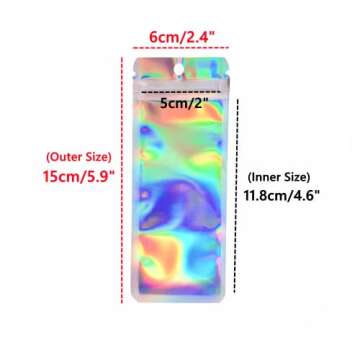 100 Pcs Resealable Holographic Bags for Party Favors and Food Storage