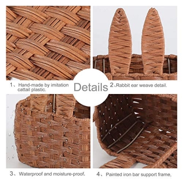 Durable Hand-Woven Bunny Easter Basket for Kids