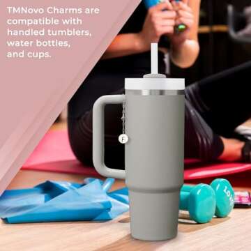 TMNOVO Stanley Accessories Charms Gold Stanley Accessories 40 oz K Letter Charm for Stanley Cup Tumbler Accessories Compatible with Yeti & Hydro Flask