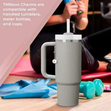 TMNOVO Stanley Accessories Charms Gold Stanley Accessories 40 oz K Letter Charm for Stanley Cup Tumbler Accessories Compatible with Yeti & Hydro Flask