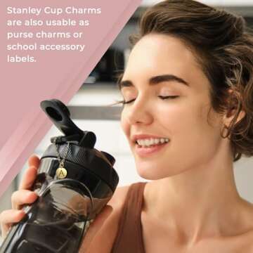 TMNOVO Stanley Accessories Charms Gold Stanley Accessories 40 oz K Letter Charm for Stanley Cup Tumbler Accessories Compatible with Yeti & Hydro Flask