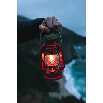 Stansport 7.5" Hurricane Lantern (130),Red