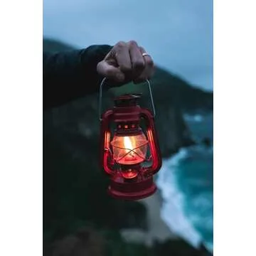 Stansport 7.5" Hurricane Lantern (130),Red