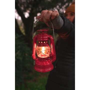 Stansport 7.5" Hurricane Lantern (130),Red