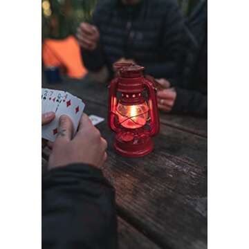 Stansport 7.5" Hurricane Lantern (130),Red