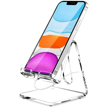 Crpich Acrylic Phone Stand - Universal, Clear Desk Accessory