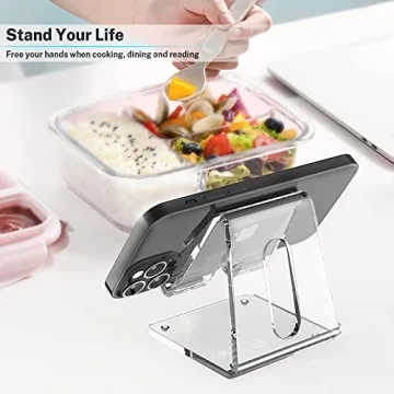Crpich Acrylic Phone Stand - Universal, Clear Desk Accessory
