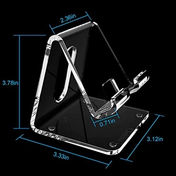 Crpich Acrylic Phone Stand - Universal, Clear Desk Accessory