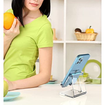 Crpich Acrylic Phone Stand - Universal, Clear Desk Accessory