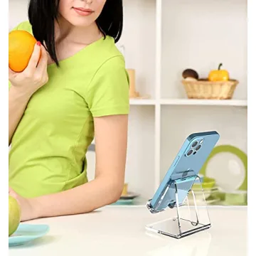 Crpich Acrylic Phone Stand - Universal, Clear Desk Accessory