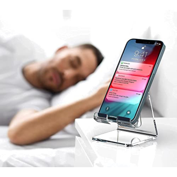 Crpich Acrylic Phone Stand - Universal, Clear Desk Accessory