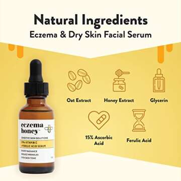 ECZEMA HONEY 15% Vitamin C + Ferulic Acid Serum - Anti Aging Skin Care Products - Face Oil for Eczem...