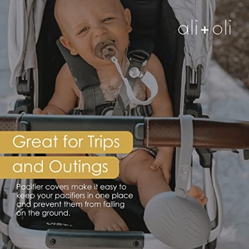 Ali+Oli Silicone Pacifier Holder Case in Pink