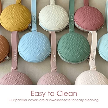 Ali+Oli Silicone Pacifier Holder Case in Pink