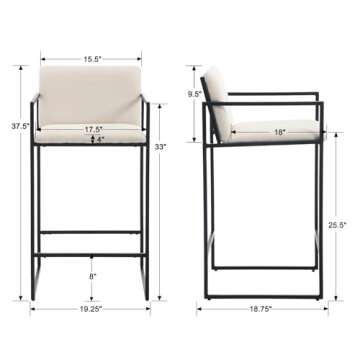 LIVINOVA Modern Counter Height Bar Stools, Set of 4 Comfort and Style